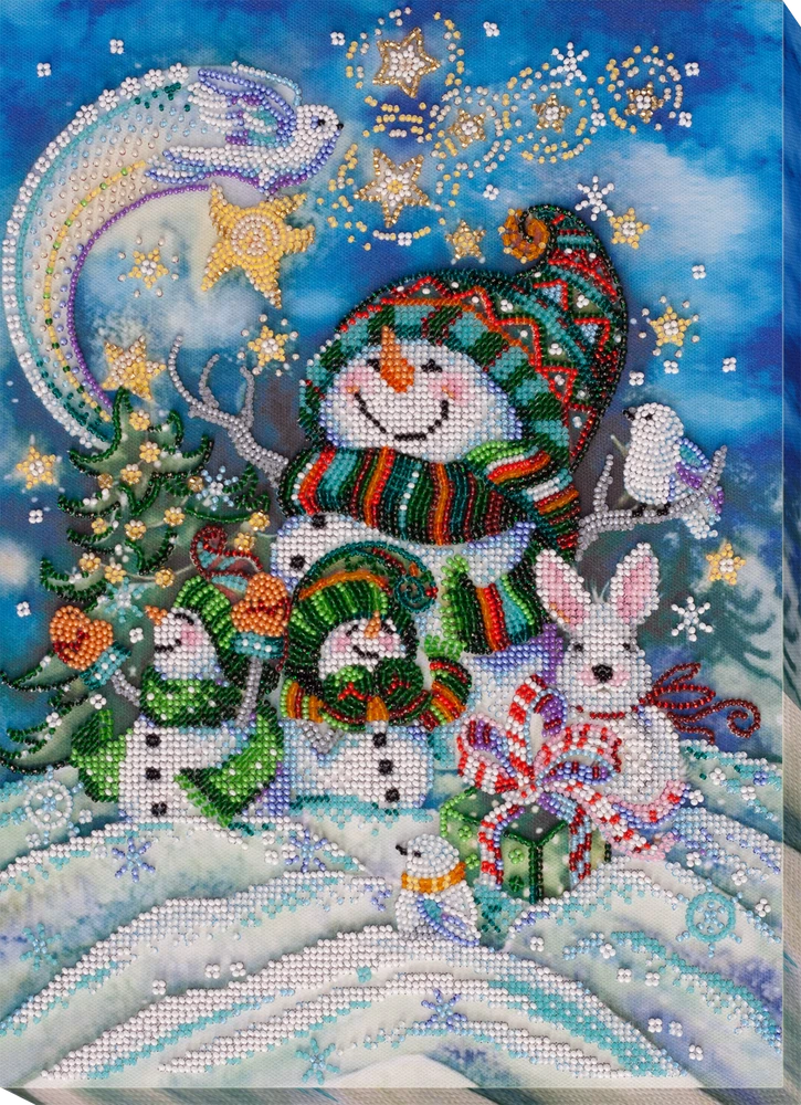 Abris Art Karoliukų siuvinėjimo rinkinys „Naujųjų naktis. Žiemos pasaka“ 26x35