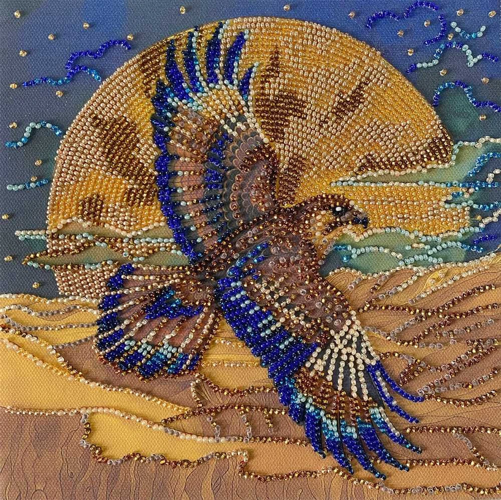 Abris Art Karoliukų siuvinėjimo rinkinys „Dykumos sparnai“ 20x20 cm