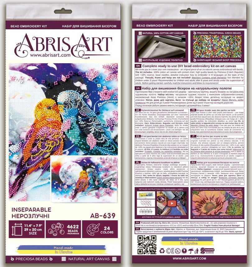 Abris Art Karoliukų siuvinėjimo rinkinys „Neišskiriami“ paveikslui 29x20 cm