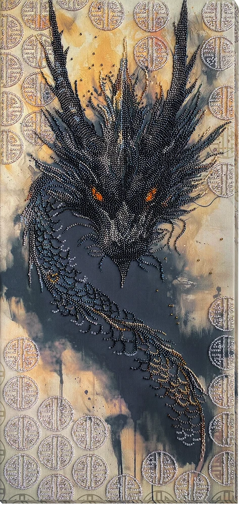Abris Art Karoliukų siuvinėjimo rinkinys „Prabudusi legenda“ 30x60 cm