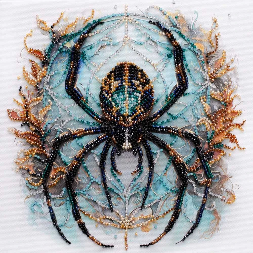 Abris Art Karoliukų siuvinėjimo rinkinys Crystal Web, 20x20 cm, Preciosa