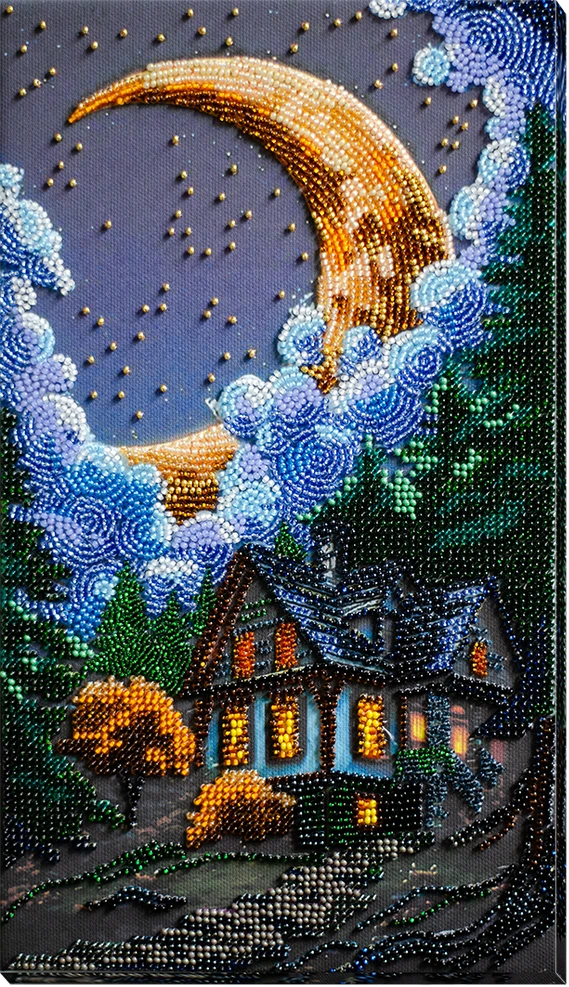Abris Art Karoliukų siuvinėjimo rinkinys „Tyli naktis“ 17x30 cm AAB-948