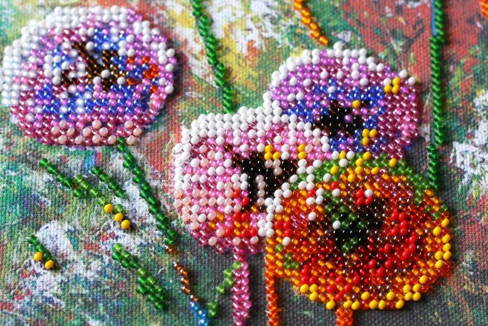 Abris Art Karoliukų siuvinėjimo rinkinys „Daugiaspalvės gėlės“ AAMB-017