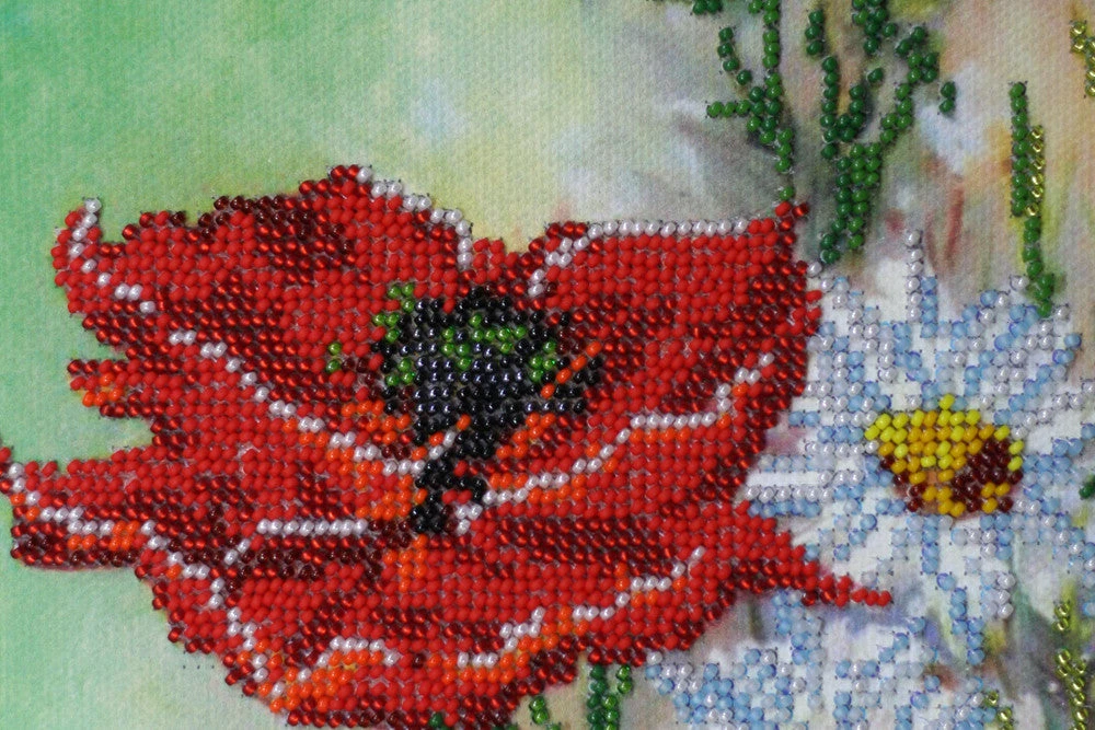 Abris Art Karoliukų siuvinėjimo rinkinys „Vasaros fantazija“ – spausdinta drobė