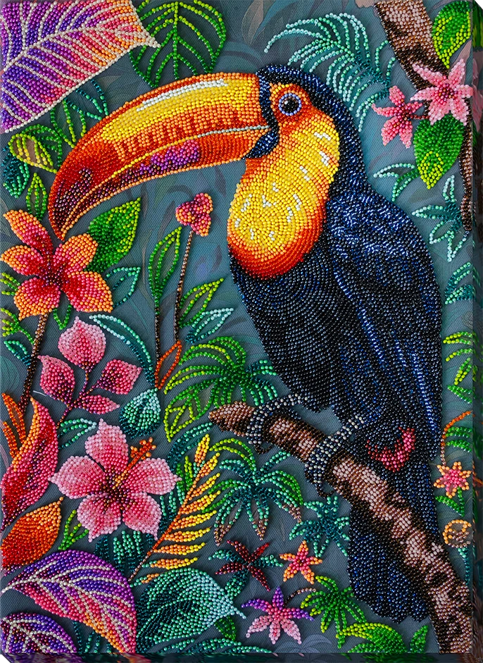 Abris Art Karoliukų siuvinėjimo rinkinys „Egzotiškasis gražuolis“ 27x39 cm AAB-949
