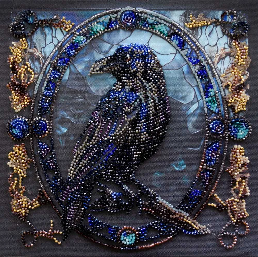 Abris Art Karoliukų siuvinėjimo rinkinys „Nakties atspalvis“, 20x20 cm
