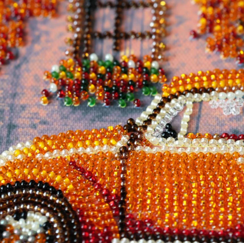 Abris Art Karoliukų siuvinėjimo rinkinys „Rudens kvartalas“ 20×20 cm, 17 spalvų