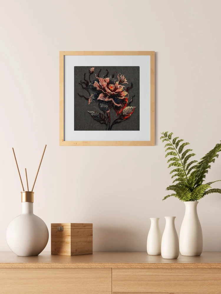 Abris Art Karoliukų siuvinėjimo rinkinys „Nakties gėlė“ 20x20 cm