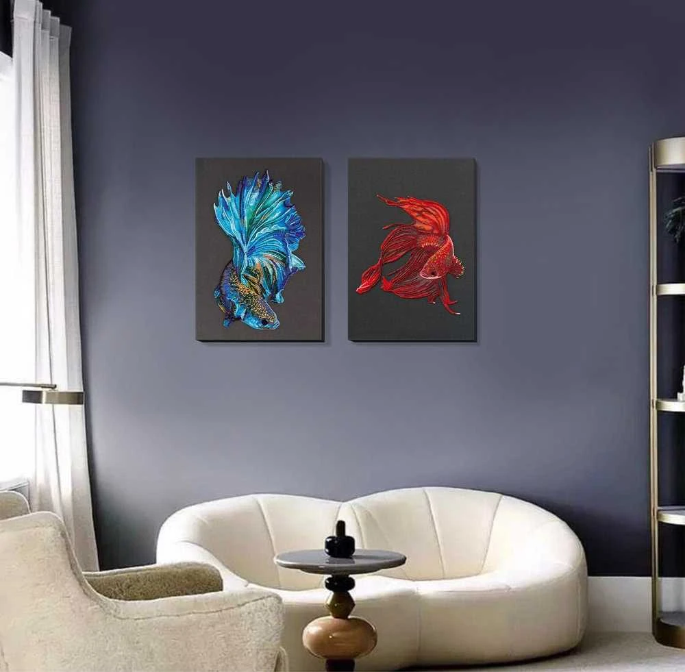 Abris Art mėlynai auksinis gyvūnų paveikslo siuvinėjimo rinkinys karoliukais