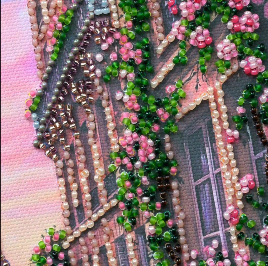 Abris Art Miesto vaizdo karoliukų siuvinėjimo rinkinys „La Vie en Rose“ 20x20