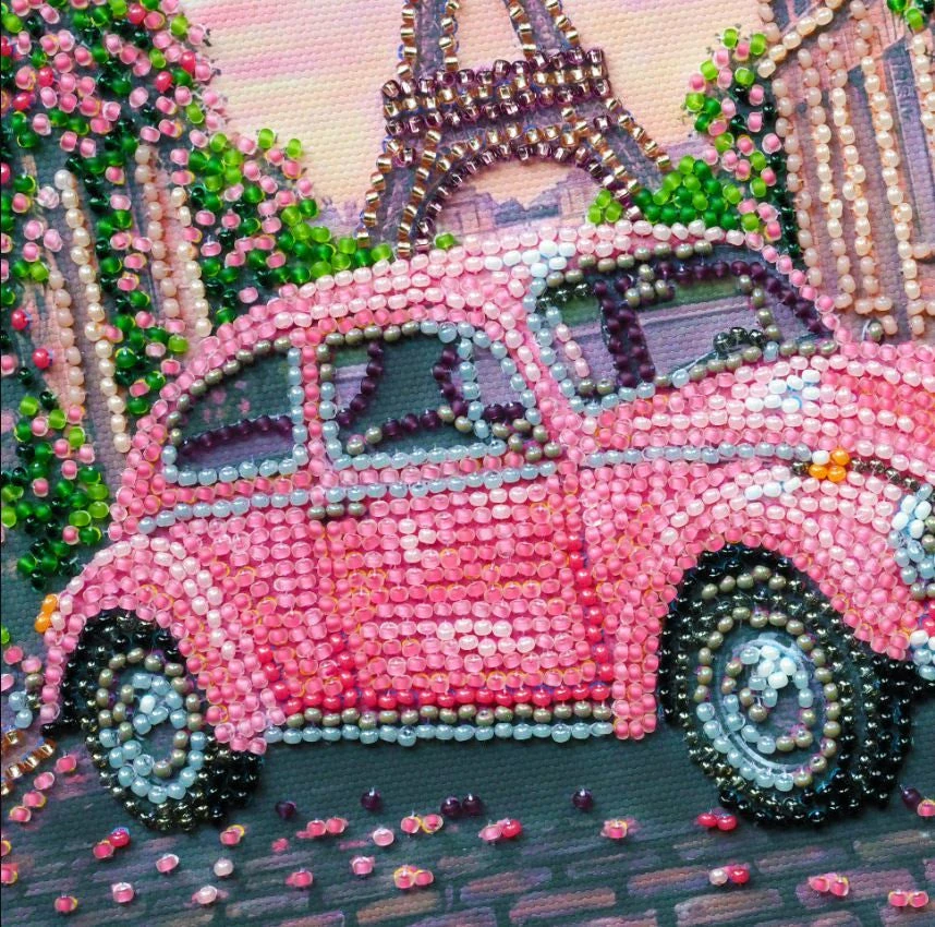Abris Art Miesto vaizdo karoliukų siuvinėjimo rinkinys „La Vie en Rose“ 20x20