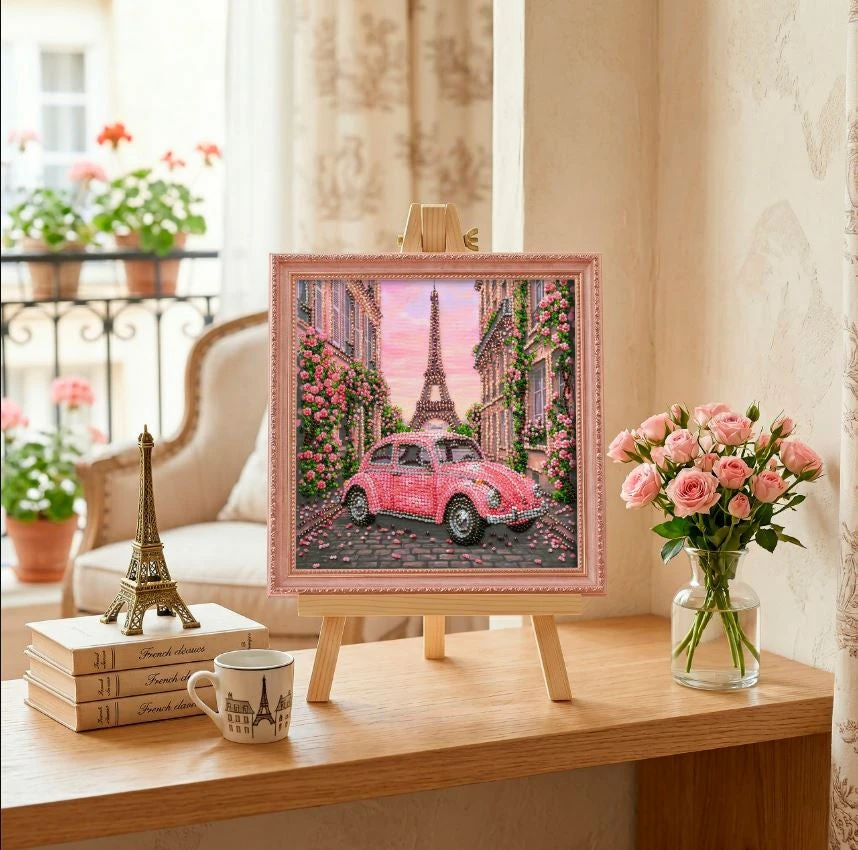 Abris Art Miesto vaizdo karoliukų siuvinėjimo rinkinys „La Vie en Rose“ 20x20