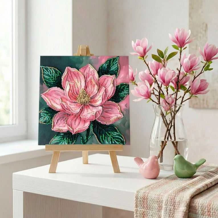 Abris Art Mini karoliukų siuvinėjimo rinkinys „Petal Kiss“ 15x15 cm