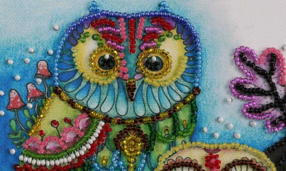 Abris Art Mini karoliukų siuvinėjimo rinkinys „Naktinė pora“ 15x15 cm