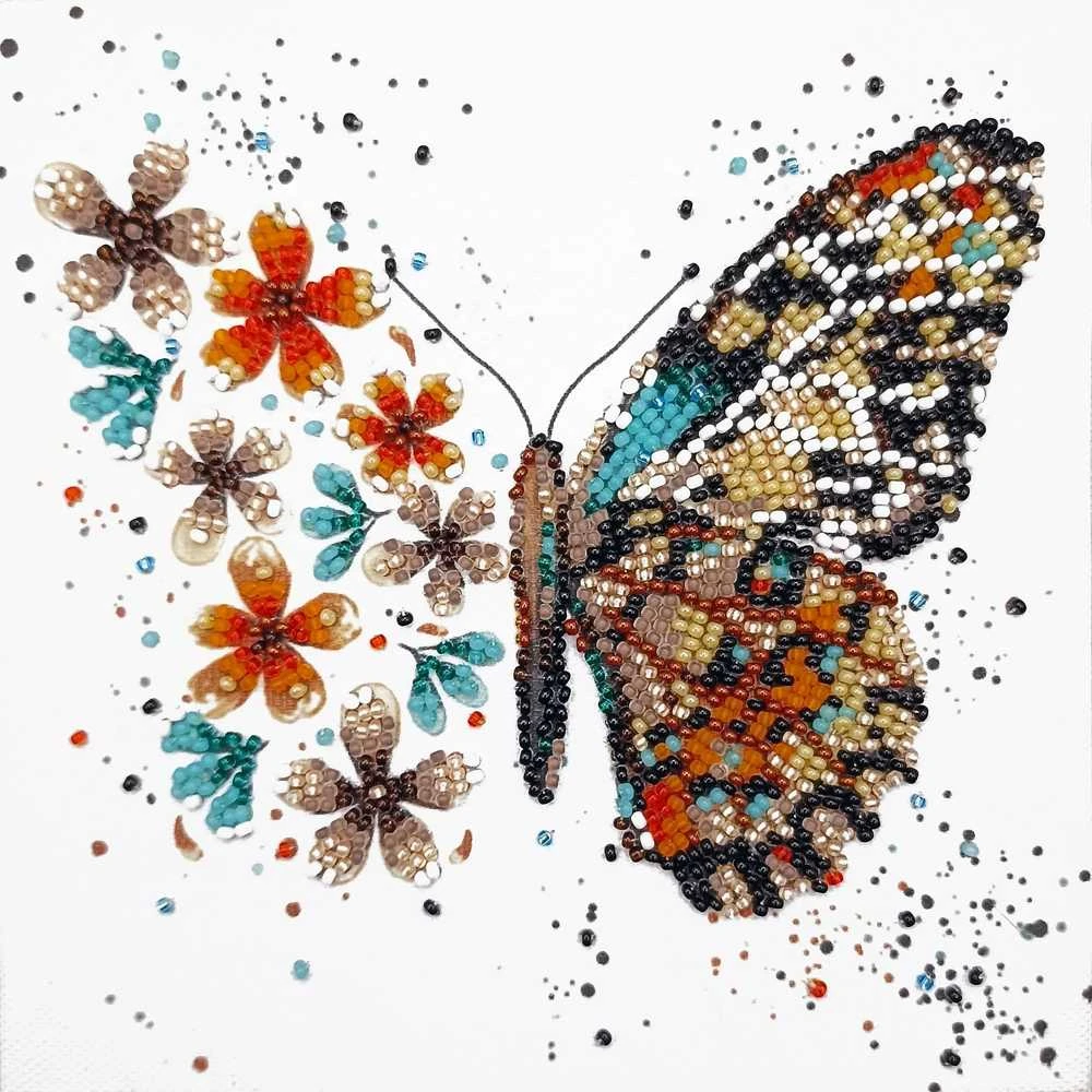 Abris Art Mini karoliukų siuvinėjimo rinkinys „Tigro sparnai“, 15×15 cm, Preciosa