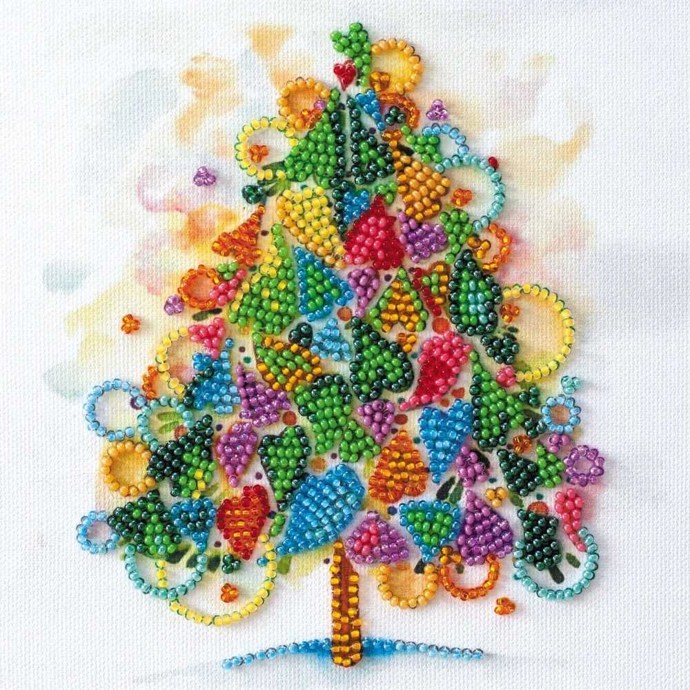 Abris Art Mini karoliukų siuvinėjimo rinkinys „Šventės širdis“ 15x15 cm