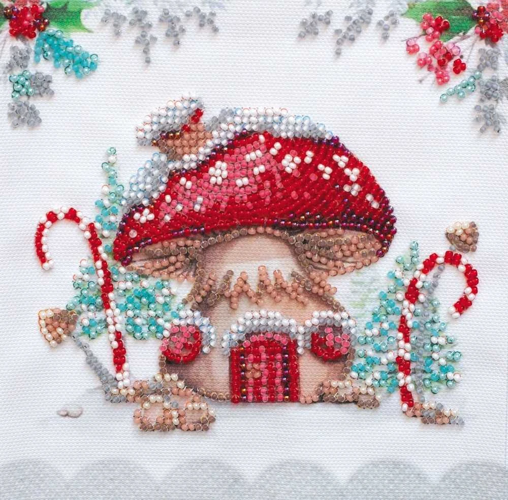 Abris Art Mini karoliukų siuvinėjimo rinkinys „Žiemos magija“ 15x15 cm