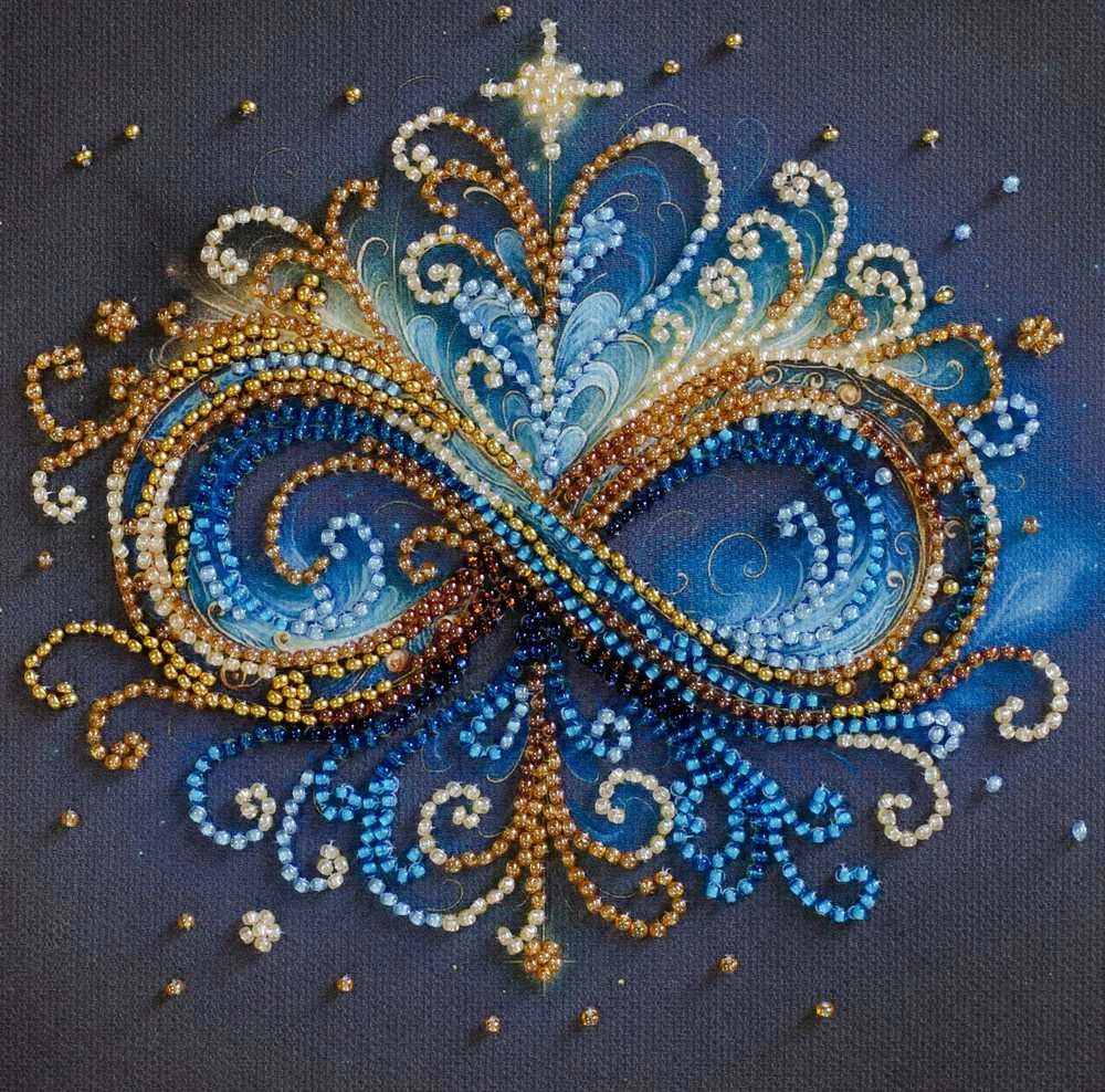 Abris Art Mini karoliukų siuvinėjimo rinkinys „Begalybė“, 15x15 cm