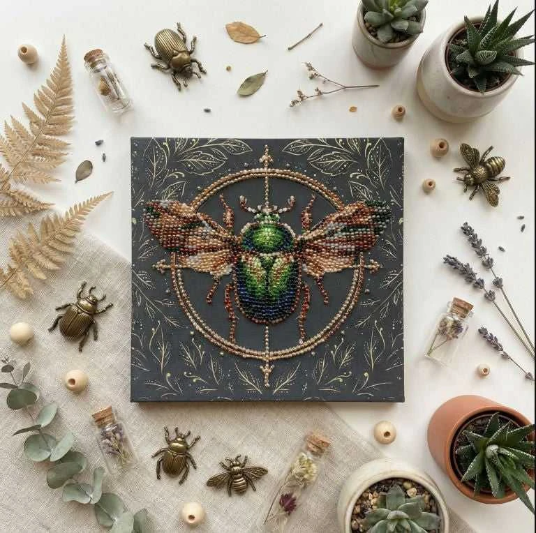 Abris Art Mini karoliukų siuvinėjimo rinkinys „Gamtos alchemija“ 15x15 cm