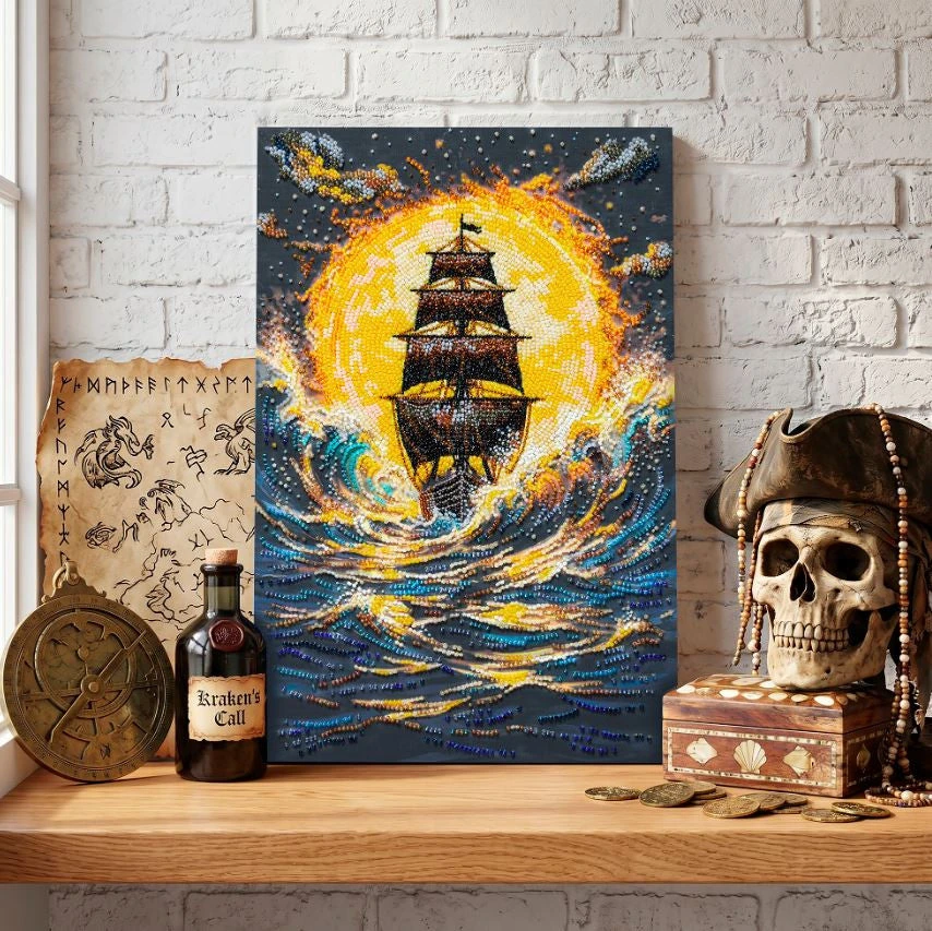 Abris Art „Po kaitria saule“ karoliukų siuvinėjimo rinkinys, 22x33 cm