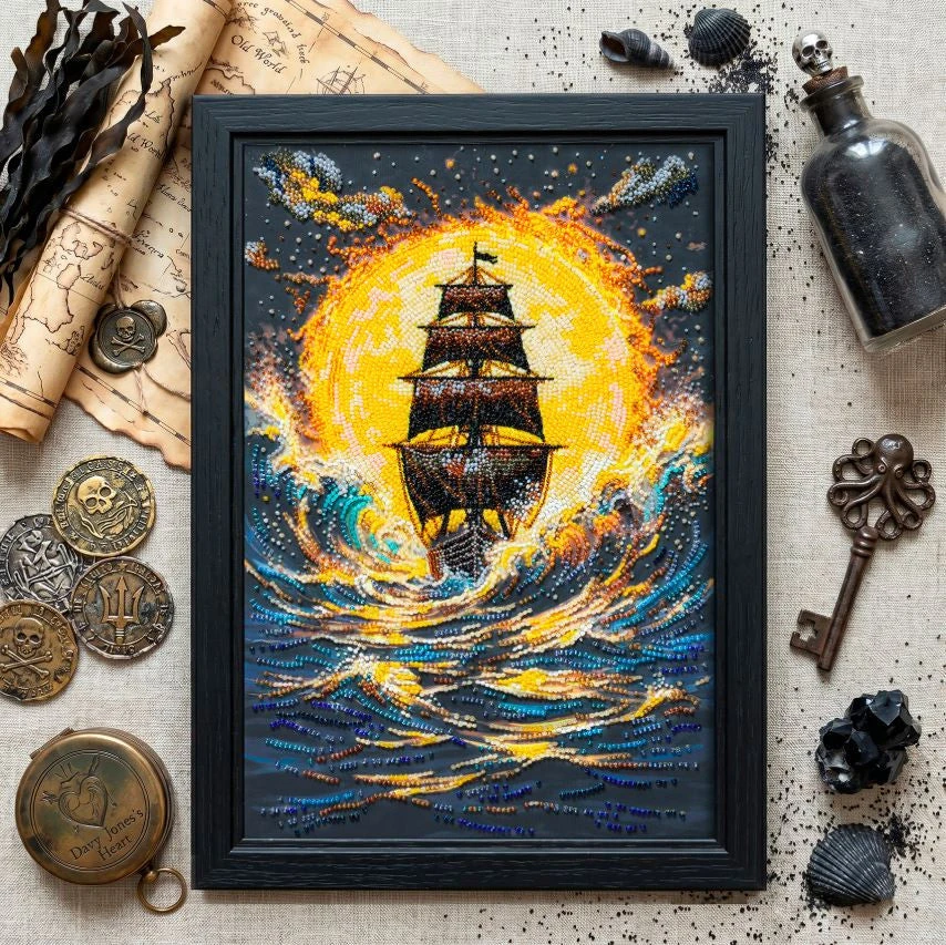 Abris Art „Po kaitria saule“ karoliukų siuvinėjimo rinkinys, 22x33 cm
