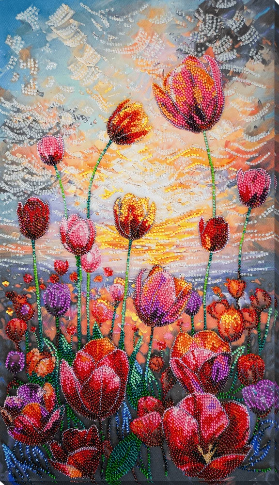 Abris Art Puošnus karoliukų siuvinėjimo rinkinys „Pavasario ritmas“ 24x42 cm