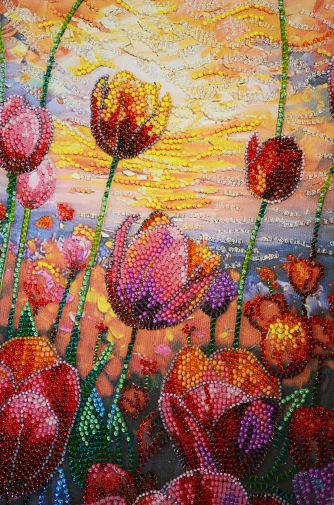 Abris Art Puošnus karoliukų siuvinėjimo rinkinys „Pavasario ritmas“ 24x42 cm