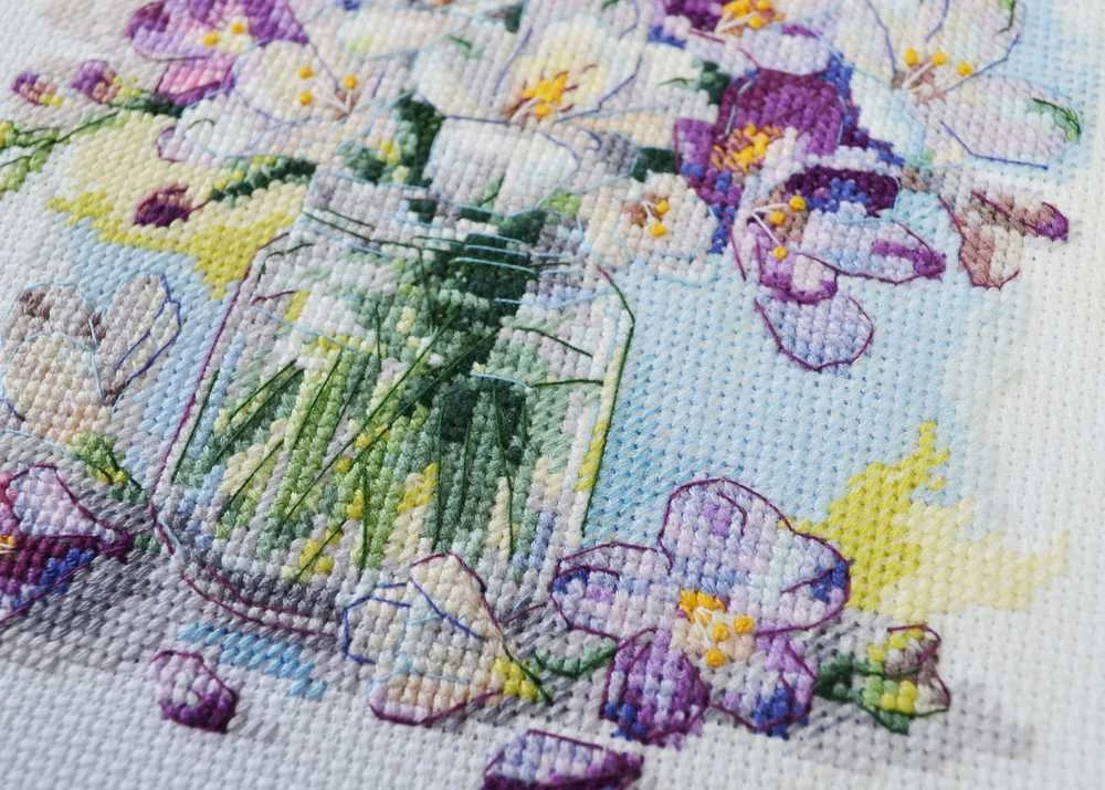 Abris Art Rinkinys kryželiui „Pirmoji puokštė“ 17x17 cm