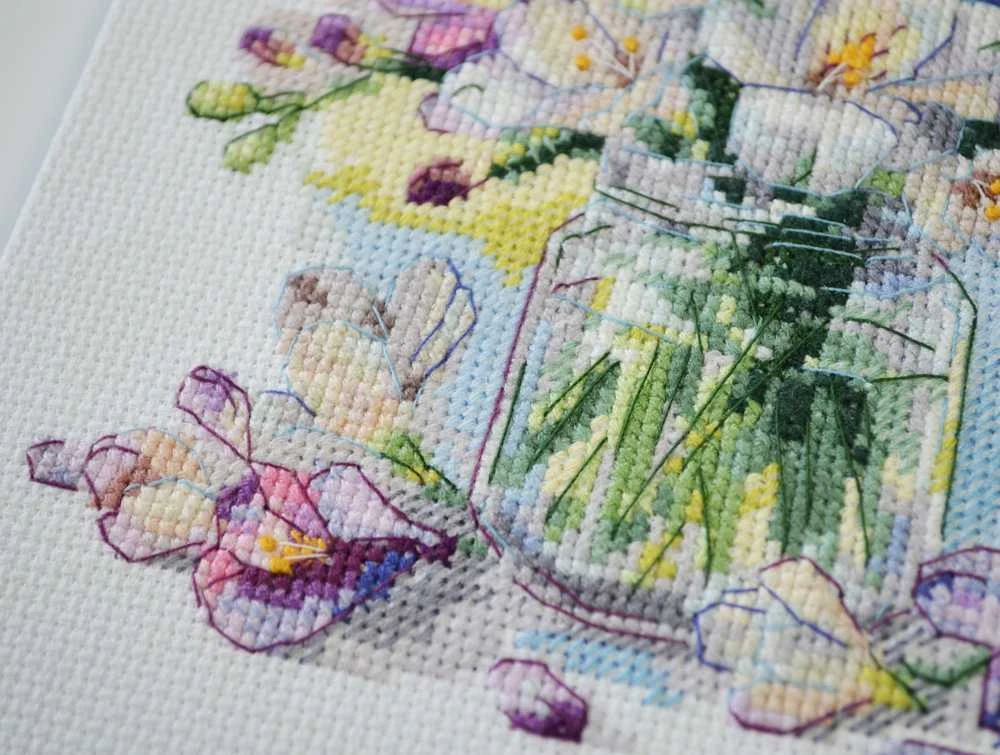 Abris Art Rinkinys kryželiui „Pirmoji puokštė“ 17x17 cm