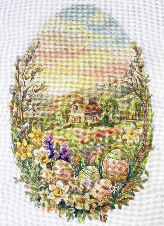 Abris Art Rinkinys kryželiui siuvinėti „Velykų stebuklas“ 17x24 cm AAH-322