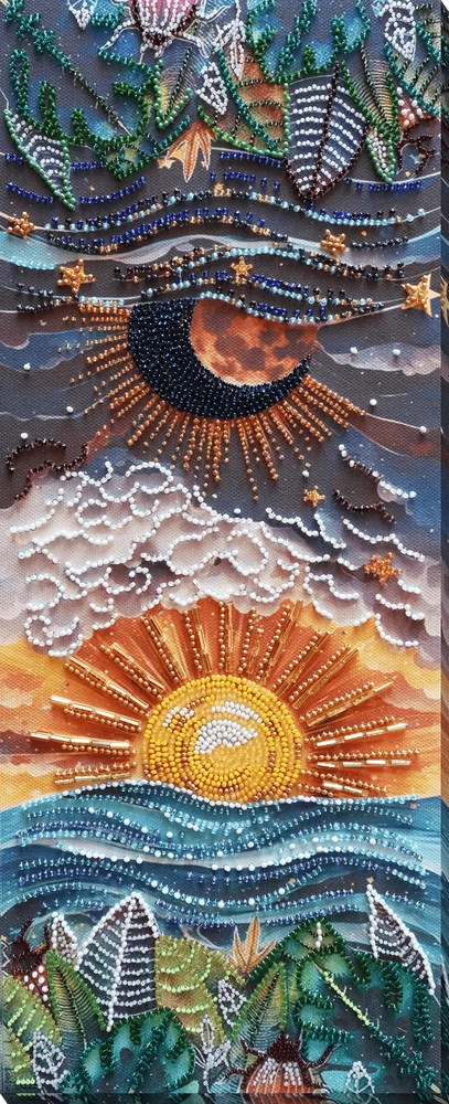 Abris Art Rinkinys siuvinėjimui karoliukais „Tarp dienos ir nakties“, 40x16 cm