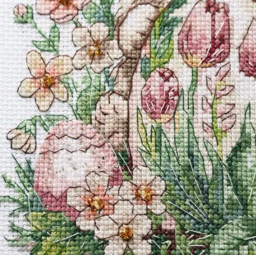 Abris Art Rinkinys siuvinėjimui kryželiu „Velykinis triušiukas“ 17x24 cm