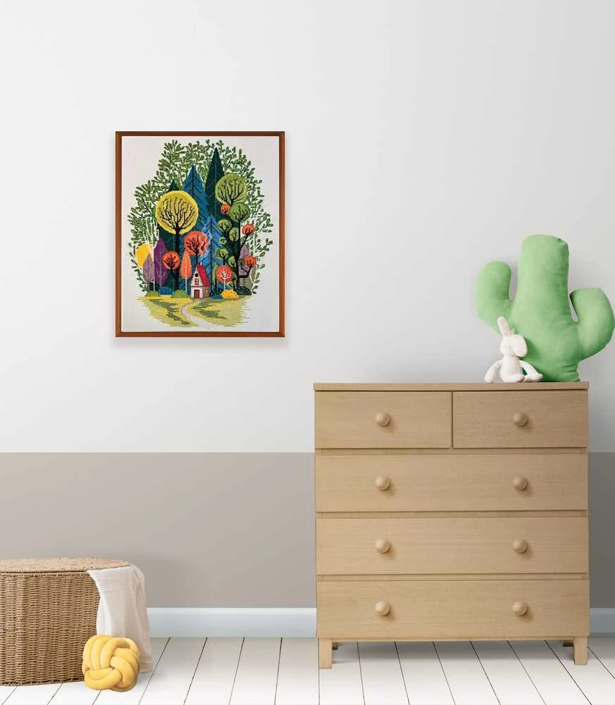 Abris Art Siuvinėjimo kryželiu rinkinys „Jauku miške“, 14 ct, 32×41 cm, 25 spalvų