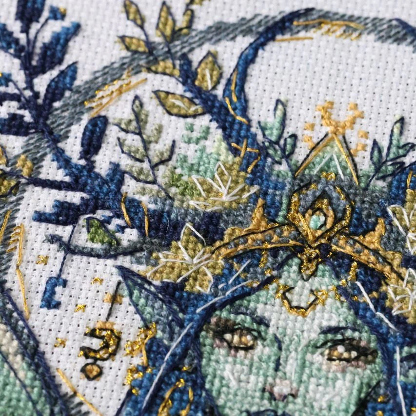 Abris Art Rinkinys siuvinėjimui kryželiu „Žvaigždėto miško elfas“ 18x17 cm