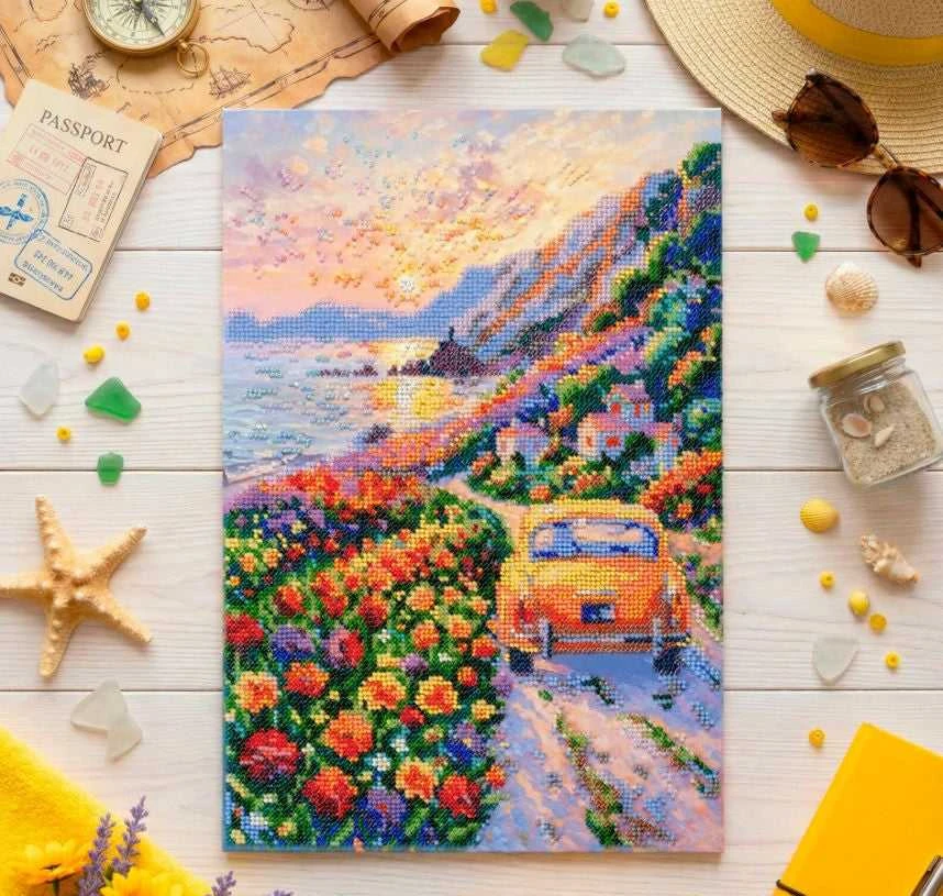 Abris Art Siuvinėjimo karoliukais rinkinys „Saulėlydis virš jūros“ 23x34 AAB-968