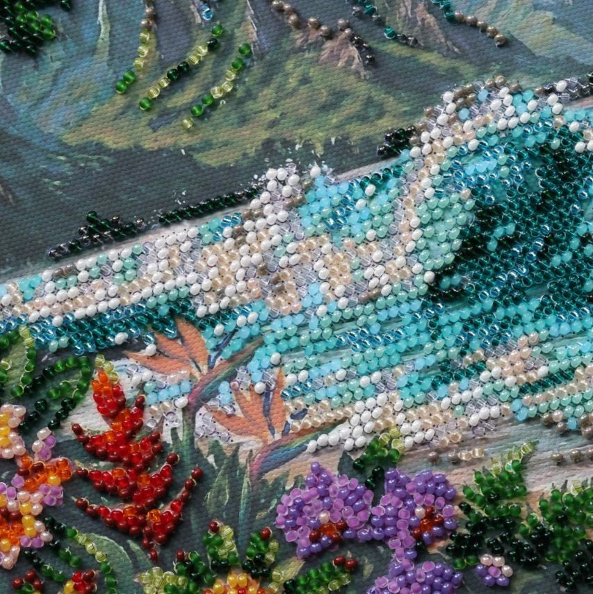 Abris Art Siuvinėjimo karoliukais rinkinys „Mėlynoji Laguna“, 20x20 cm