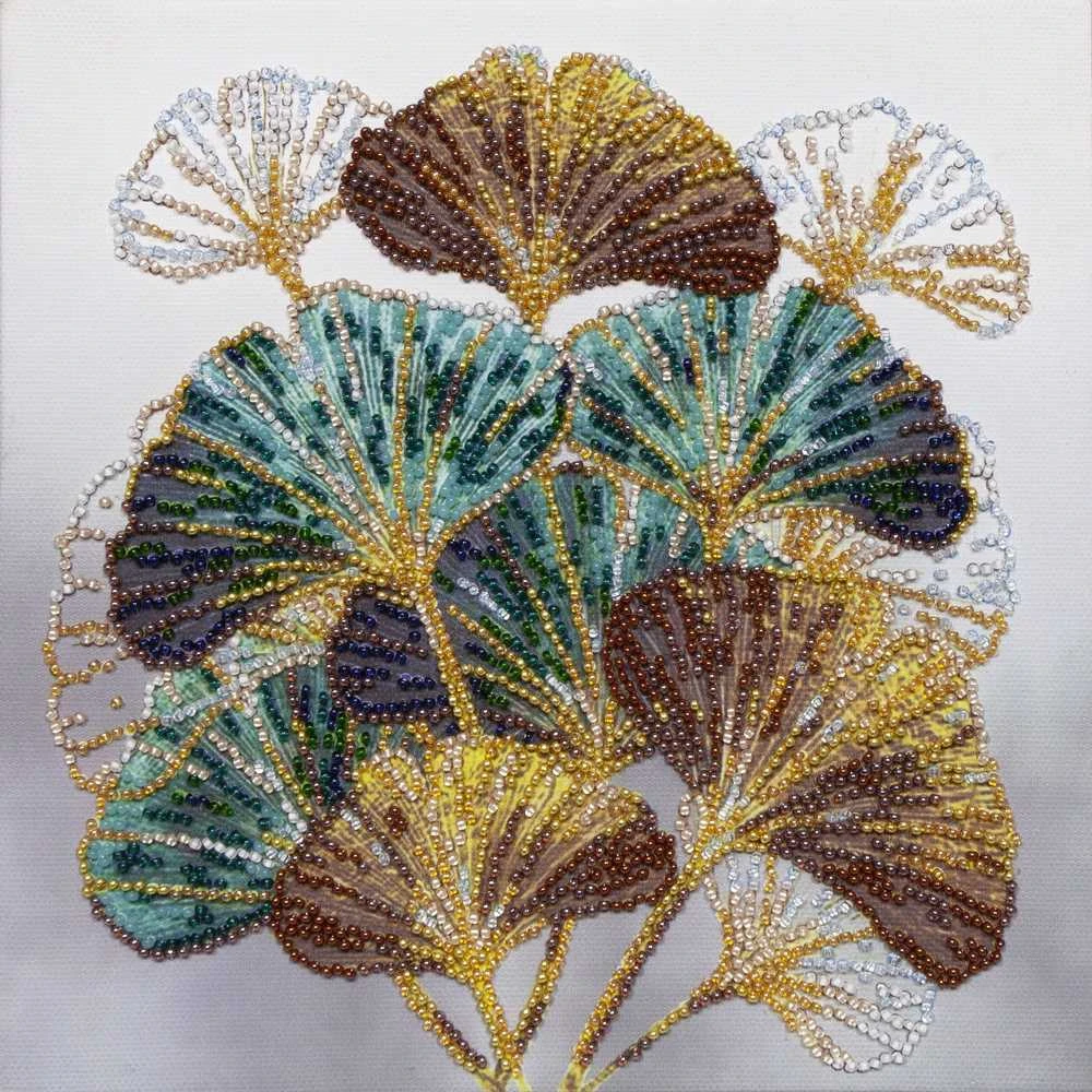 Abris Art Siuvinėjimo karoliukais rinkinys „Smaragdinė šakelė“ 20x20 cm
