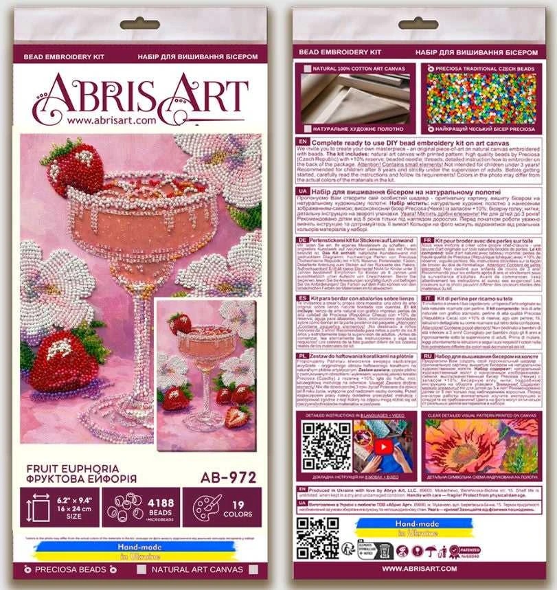 Abris Art Siuvinėjimo karoliukais rinkinys „Vaisių euforija“ 16×24 cm