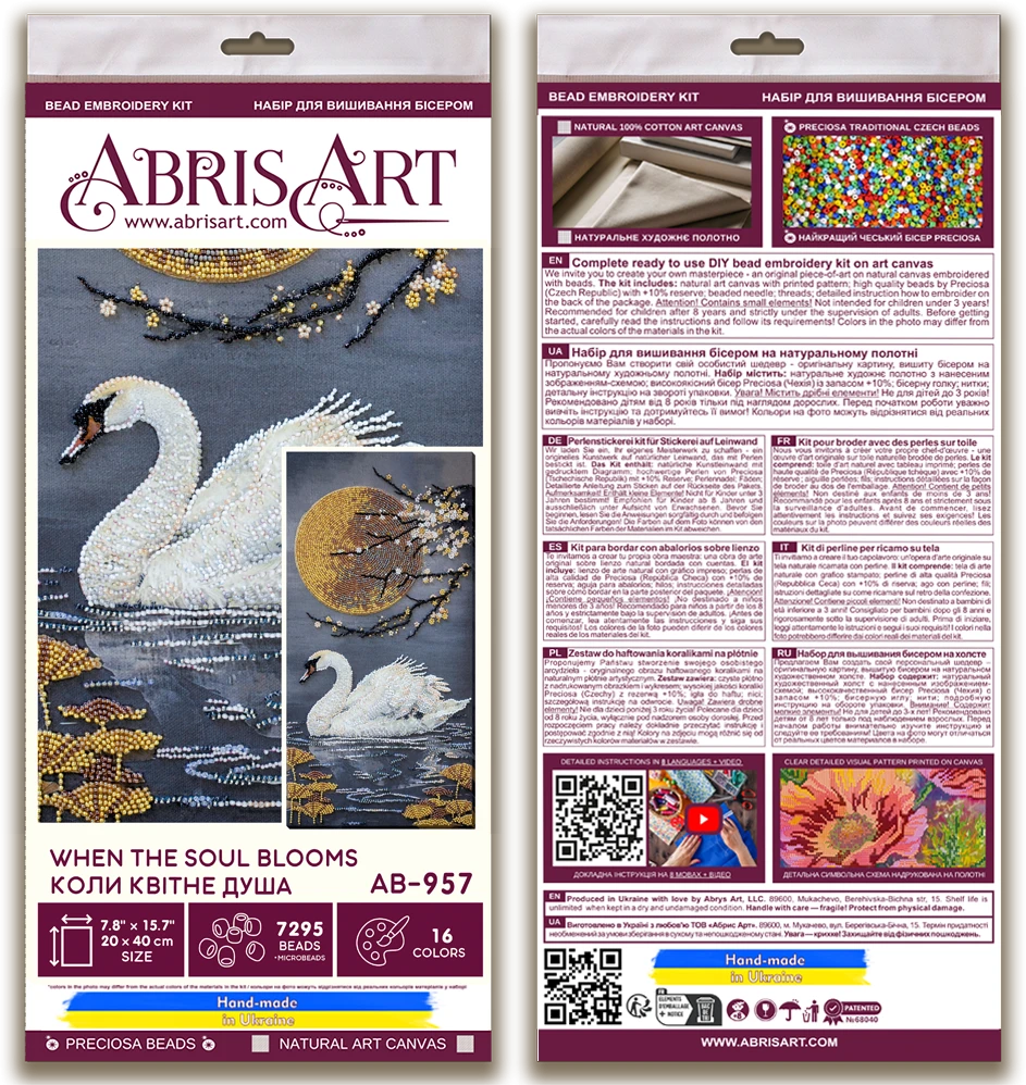 Abris Art Siuvinėjimo karoliukais rinkinys „Kai pražysta siela“ 20x40 cm AAB-957