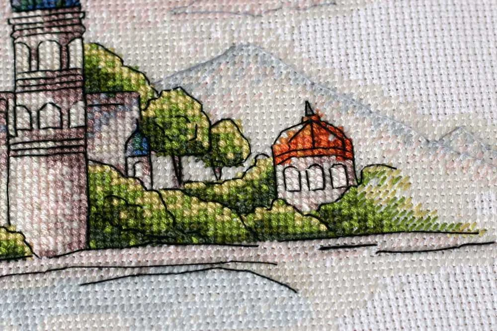 Abris Art Siuvinėjimo kryželiu rinkinys „Spalvoti kupolai“, 38x18 cm AAH-110