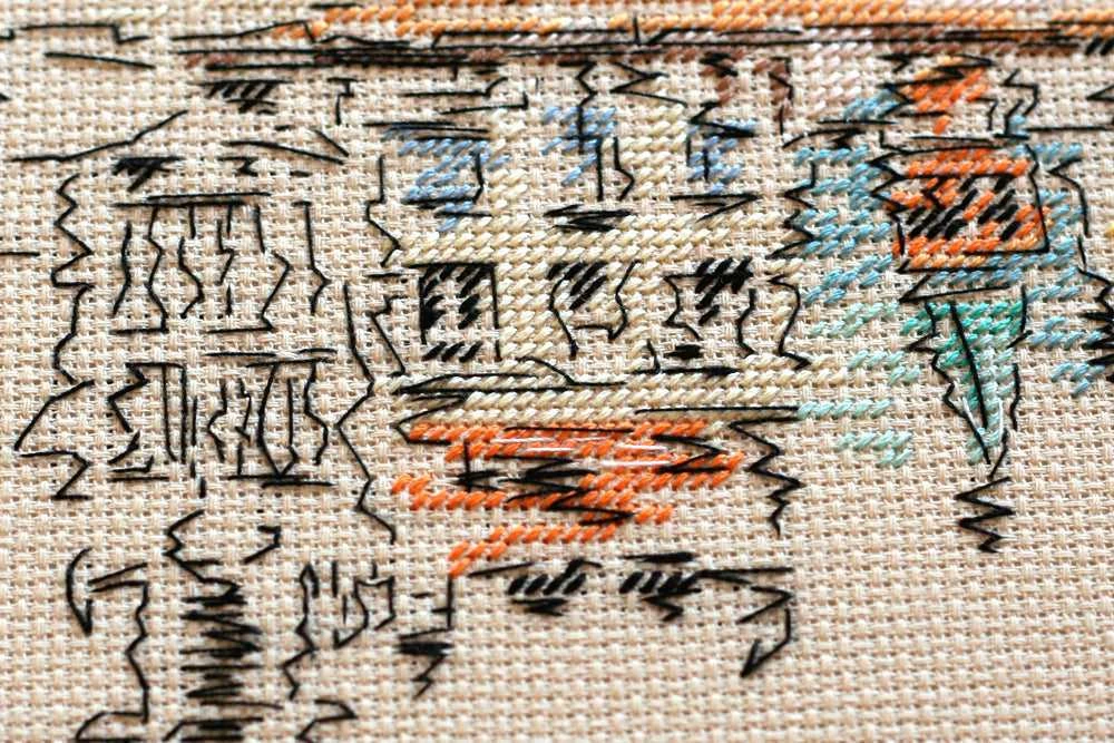 Abris Art Siuvinėjimo kryželiu rinkinys „Spalvingas miestas“, 14 ct, 22×22 cm