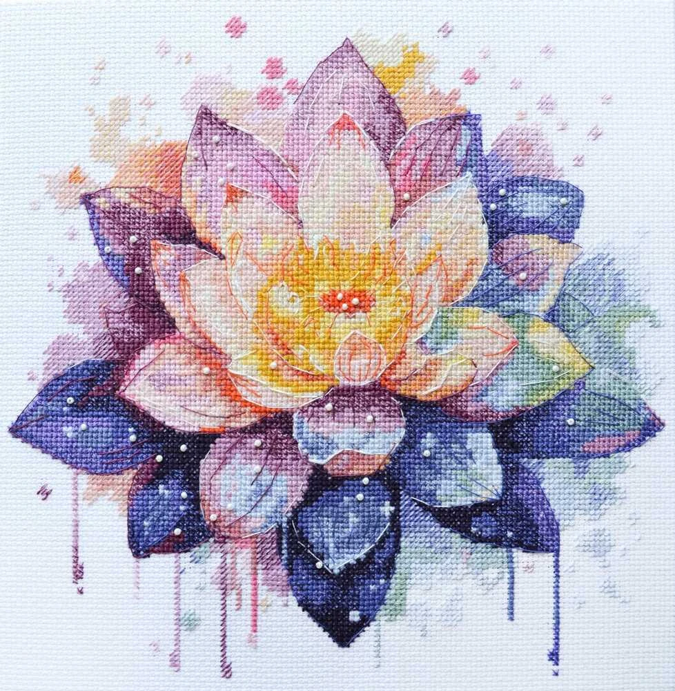 Abris Art Siuvinėjimo kryželiu rinkinys „Švytintis lotosas“ 24x24 cm Deco Scenes