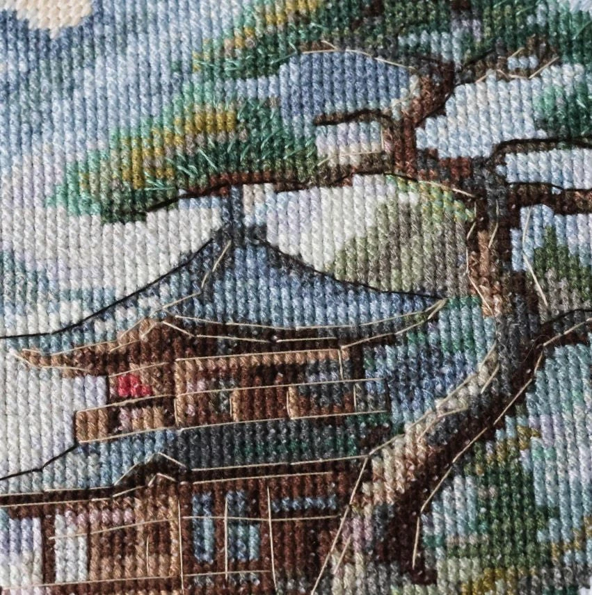 Abris Art Siuvinėjimo kryželiu rinkinys „Rami vieta“, gamtos peizažas 34×28 cm