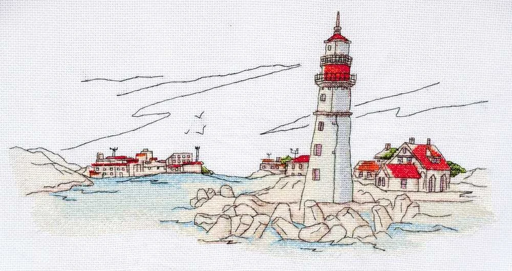 Abris Art Siuvinėjimo kryželiu rinkinys Švyturio šviesa, 14 ct, 39x20 cm