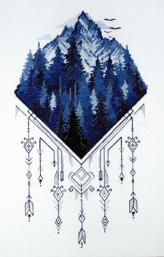 Abris Art Siuvinėjimo kryželiu rinkinys „Sidabro žemė“, 14 ct, 20x35 cm