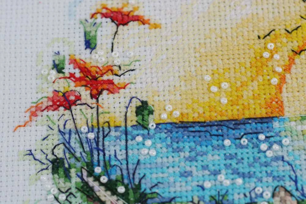 Abris Art Siuvinėjimo kryželiu rinkinys „Saulėtas rojus“, 25x25 cm paveikslas