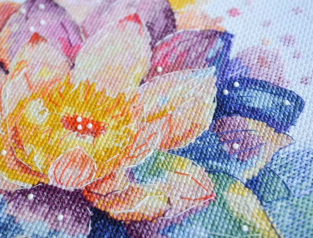 Abris Art Siuvinėjimo kryželiu rinkinys „Švytintis lotosas“ 24x24 cm Deco Scenes
