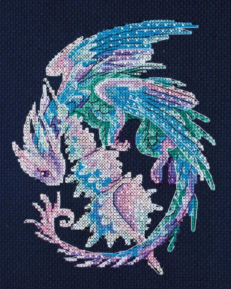 Abris Art Siuvinėjimo kryželiu rinkinys Mažasis drakonas, 14 ct, PRECIOSA, 17,5×17,5 cm
