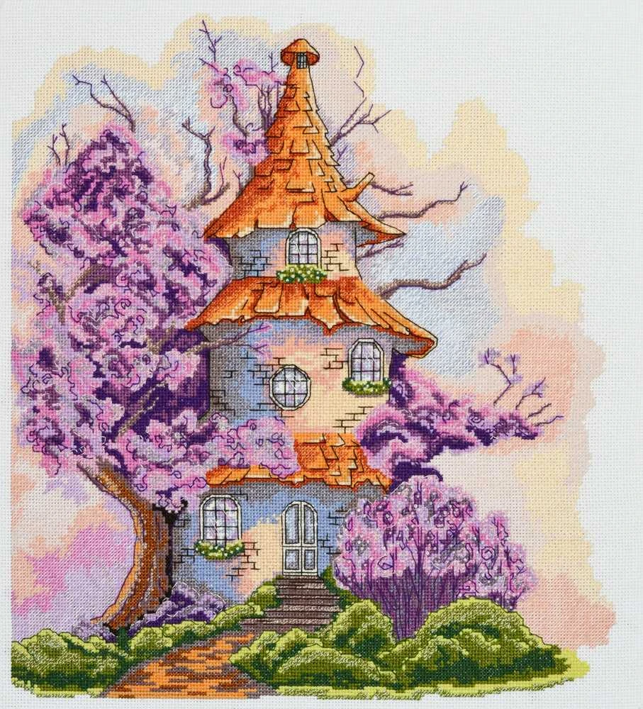 Abris Art Siuvinėjimo kryželiu rinkinys „Stebuklingi namai“, 27x30, 18 ct, su karoliukais