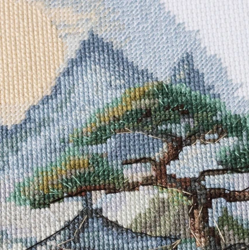 Abris Art Siuvinėjimo kryželiu rinkinys „Rami vieta“, gamtos peizažas 34×28 cm